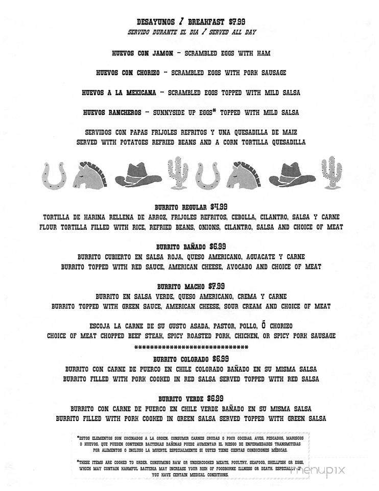 Salsa Rica - Keizer, OR menu_pic