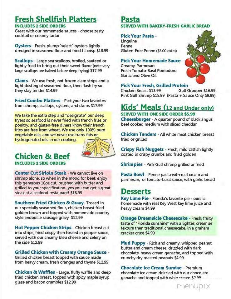 Salty Papa's Shrimp House - Fort Myers, FL menu_pic
