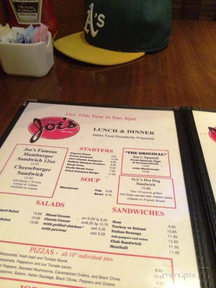 San Jose Joe's - San Jose, CA menu_pic