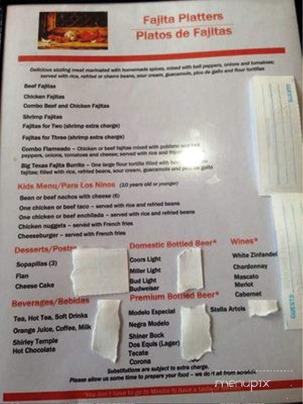 San Marcos Mexican Grill - Melissa, TX menu_pic