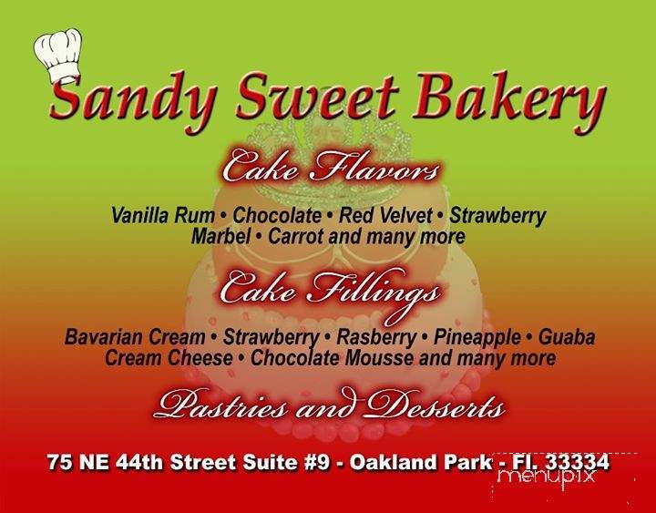 Sandy Sweet and Pastry - Oakland Park, FL menu_pic