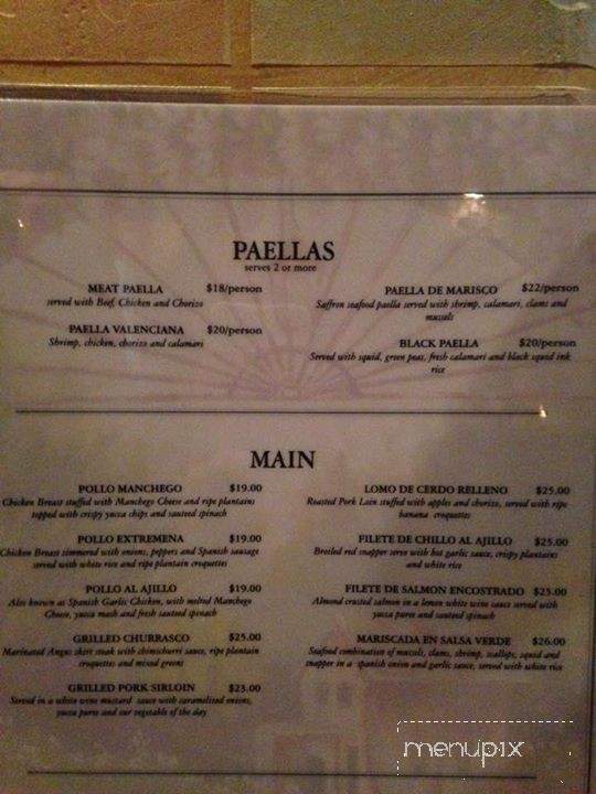 Sangria Tapas & Wine - Flushing, NY menu_pic
