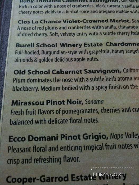 Santa Cruz Wine Bar - San Jose, CA menu_pic