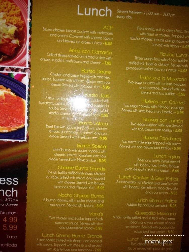 Sauza's Mexican Restaurant - Denver, NC menu_pic