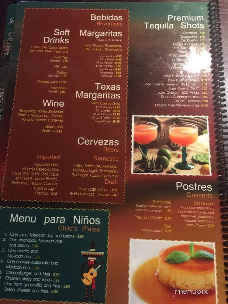 Sauza's Mexican Restaurant - Denver, NC menu_pic