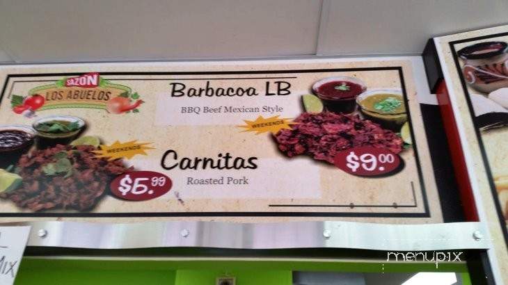 Sazon Los Abuelos - Houston, TX menu_pic