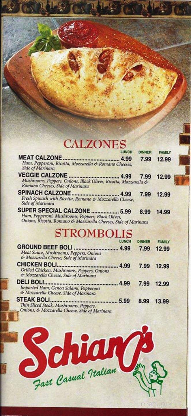 Schianos Fast Casual Italian - Columbia, SC menu_pic