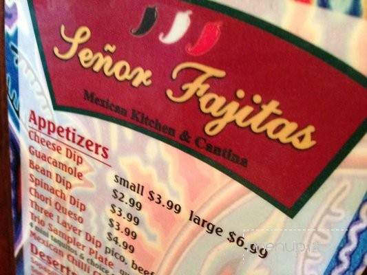 Senor Fajita - Portland, TN menu_pic