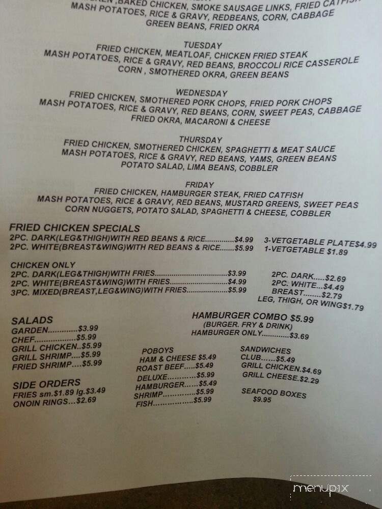 Menu of Sharon's Kitchen in Baton Rouge, LA 70811