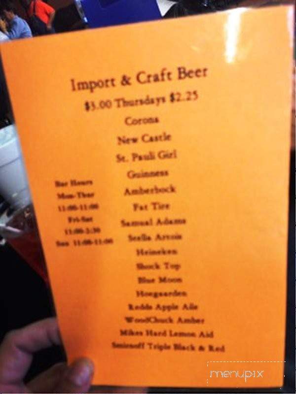 Sid's Pub and Ranch House - Sellersburg, IN menu_pic