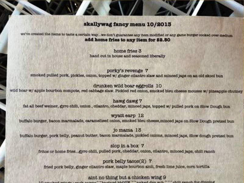 Skallywag Suds n' Grub - Kemah, TX menu_pic