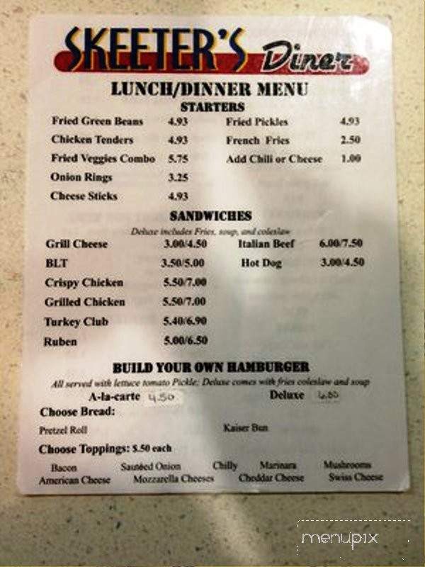 Skeeters Diner - Whiting, IN menu_pic