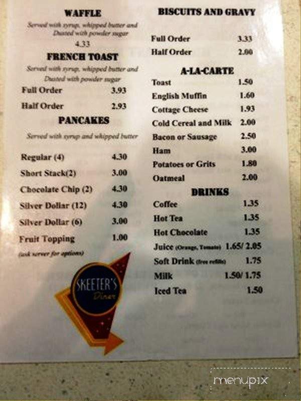 Skeeters Diner - Whiting, IN menu_pic