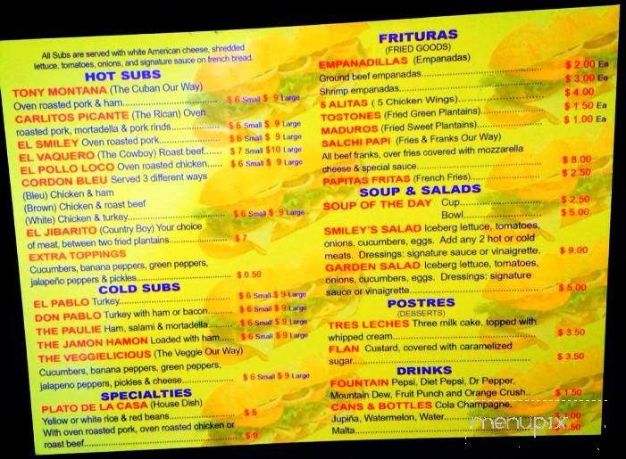 Smiley's Deli - St Petersburg, FL menu_pic