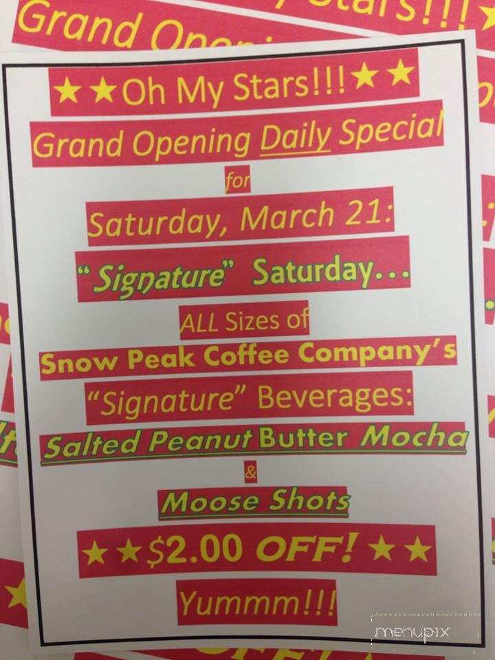 Snow Peak Coffee Company - Albany, OR menu_pic