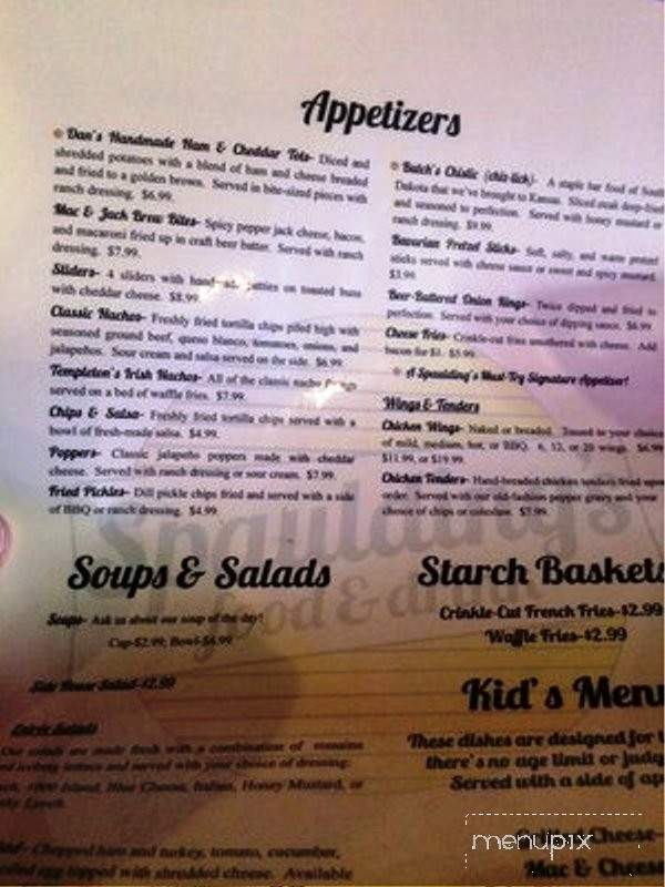 Spaudings - Andover, KS menu_pic