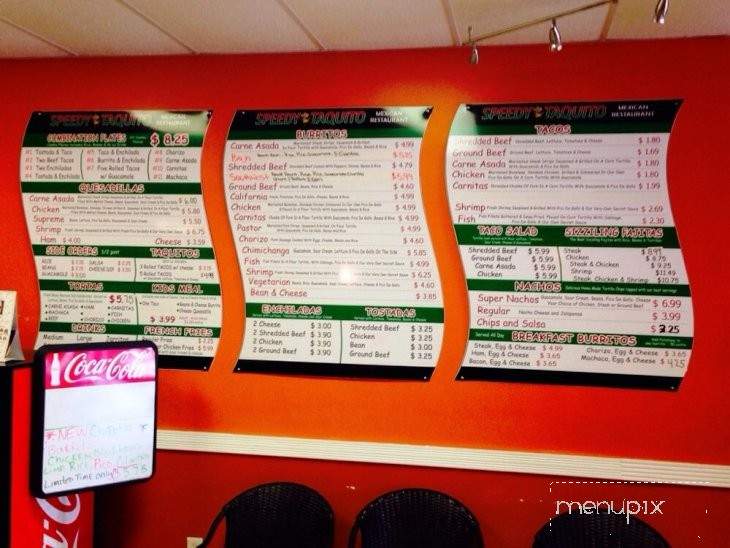 Speedy Taquito Mecican Restaurant - Wilson, NC menu_pic
