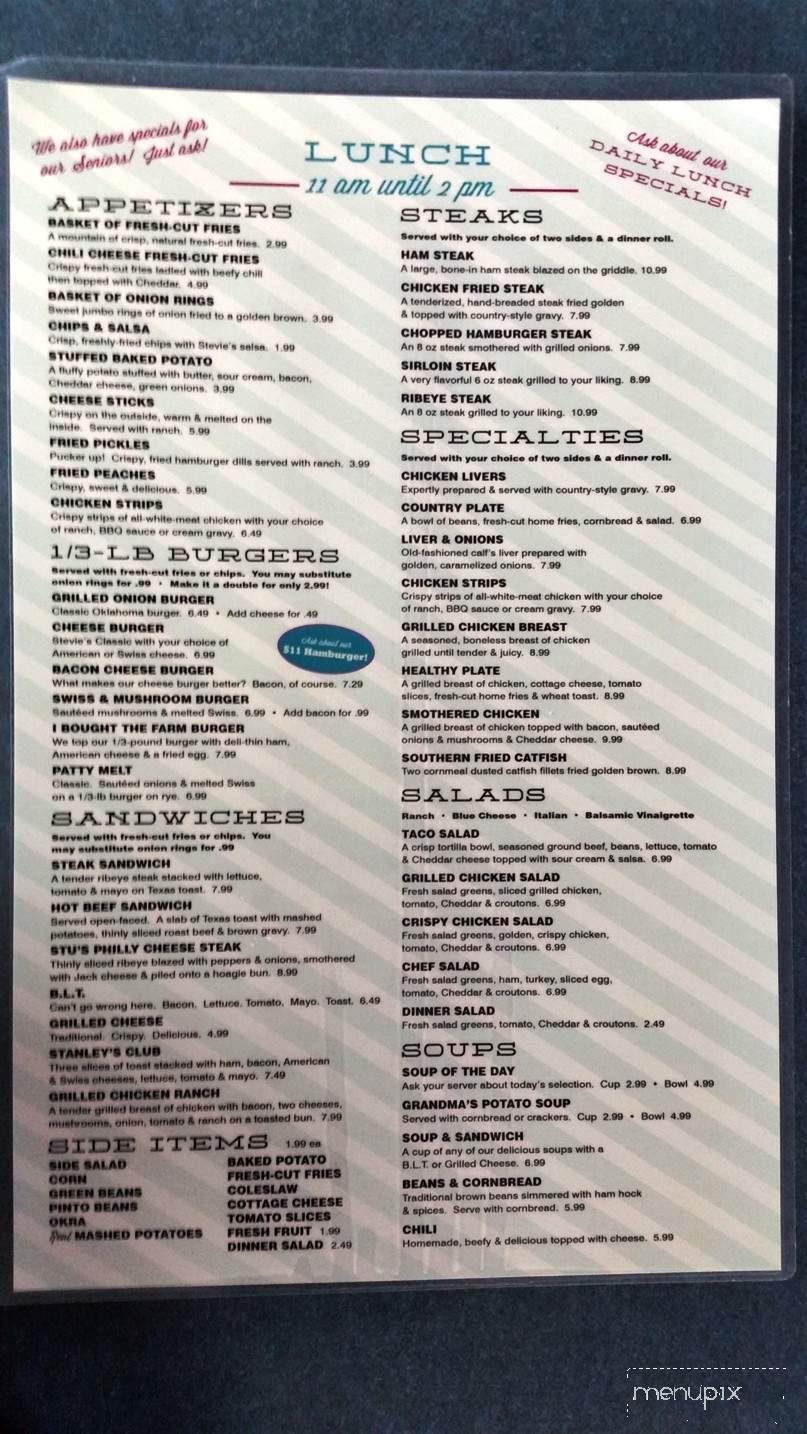 Stevie's Cafe - Oklahoma City, OK menu_pic