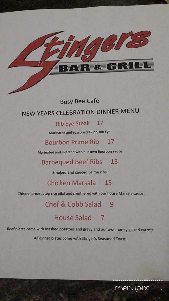 Stingers - Blackfoot, ID menu_pic