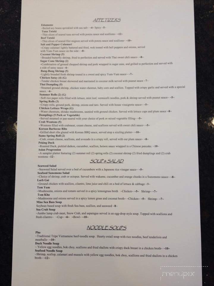 Sushi XI - Wilmington, NC menu_pic