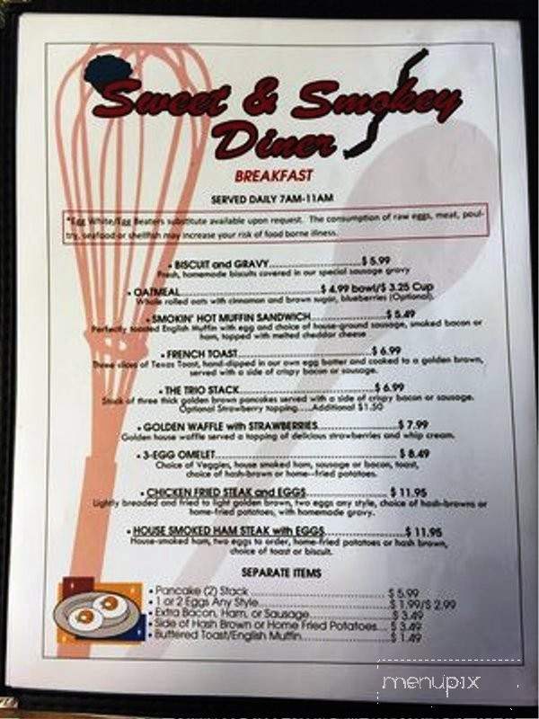 Sweet and Smokey Diner - Bremerton, WA menu_pic