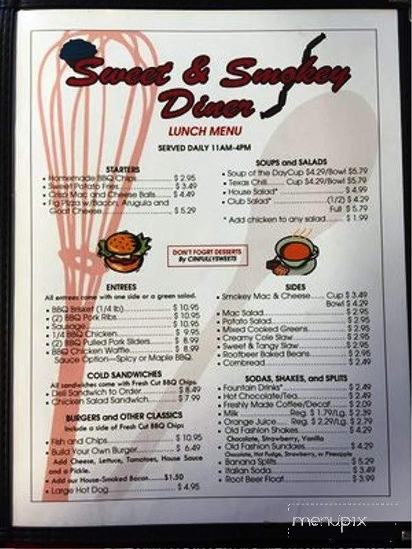 Sweet and Smokey Diner - Bremerton, WA menu_pic