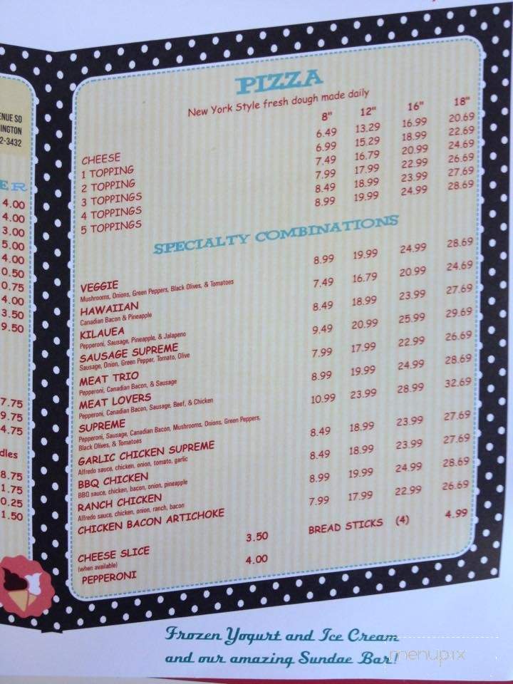 Sweet Phee's Phrozen Yogurt - Long Beach, WA menu_pic