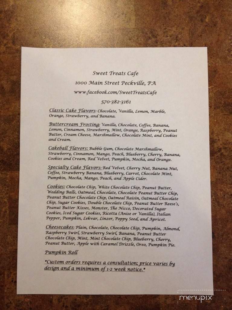 Sweet Treats Cafe - Blakely, PA menu_pic