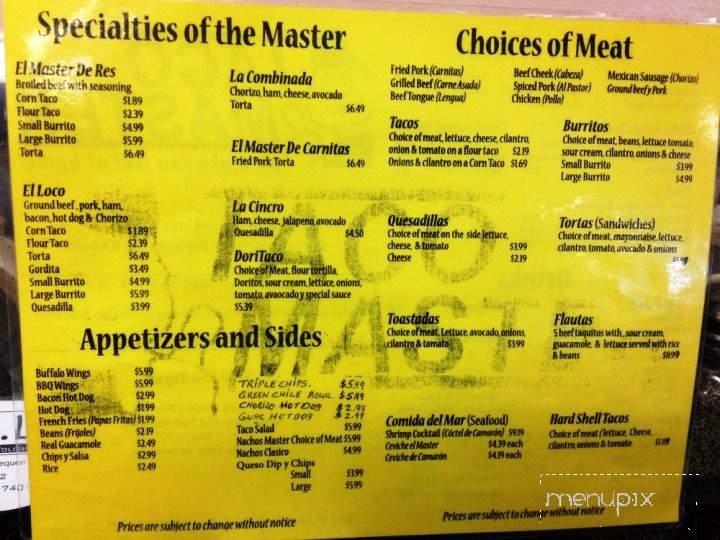 Taco Master - Salina, KS menu_pic