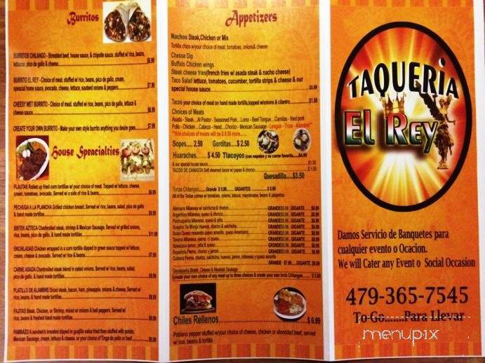 Taqueria El Rey - Springdale, AR menu_pic