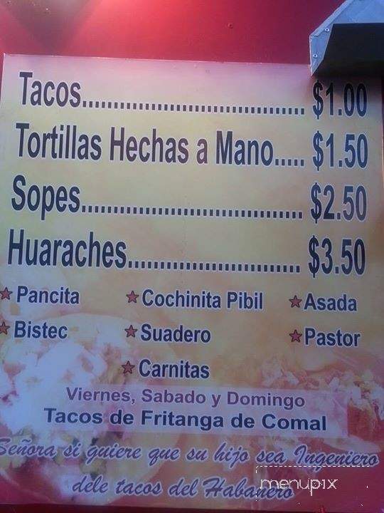 Taqueria Los Habaneros - Houston, TX menu_pic