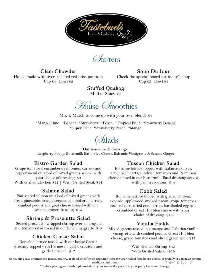Tastebuds - Mattapoisett, MA menu_pic