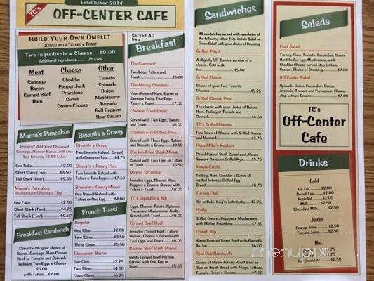 Tc's Off-Center Cafe - Salem, OR menu_pic