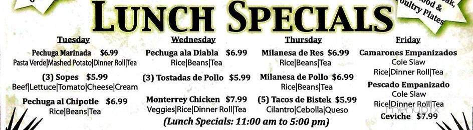 Tequilas Restaurant & Cantina - Brownsville, TX menu_pic