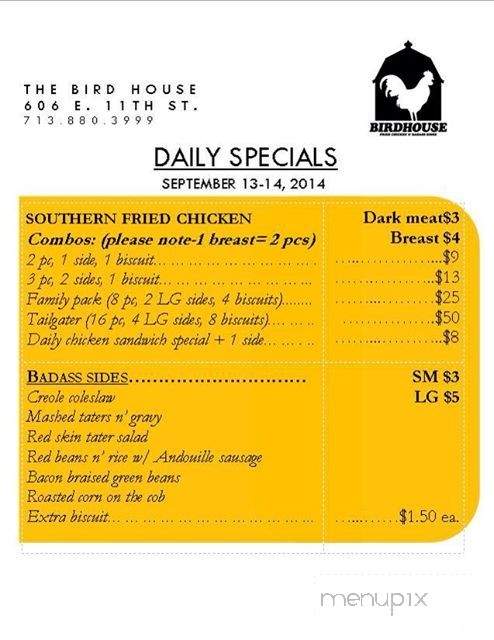 /380282385/The-Bird-House-Menu-Houston-TX - Houston, TX