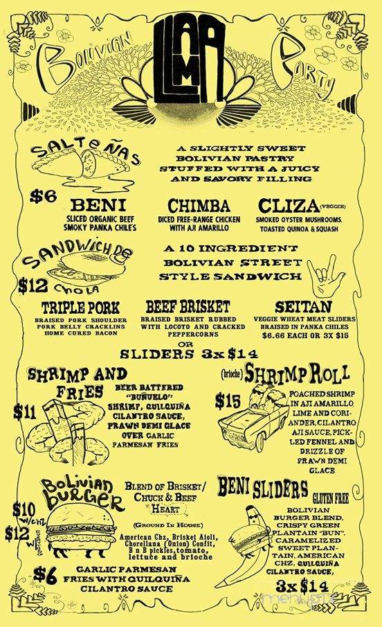 The Bolivian Llama Party - Far Rockaway, NY menu_pic