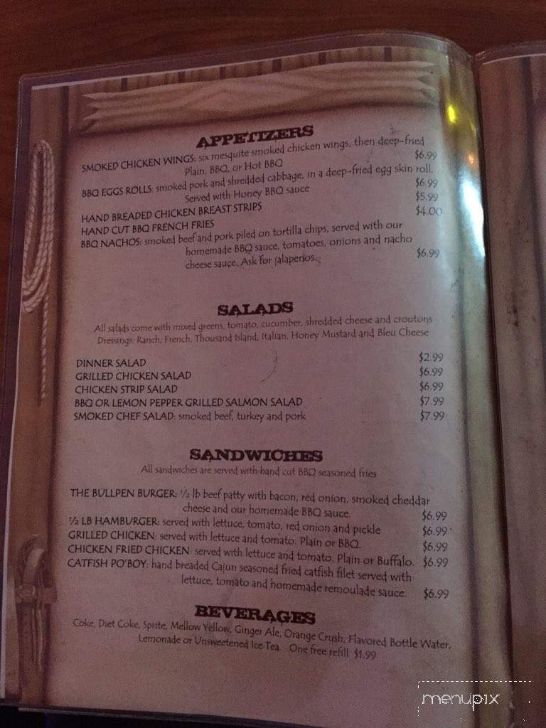 The Bullpen - Streator, IL menu_pic