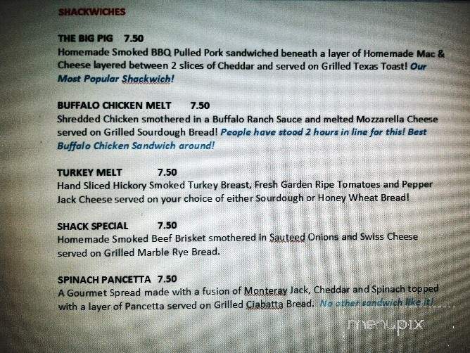 The Cheese Shack - St Louis, MO menu_pic