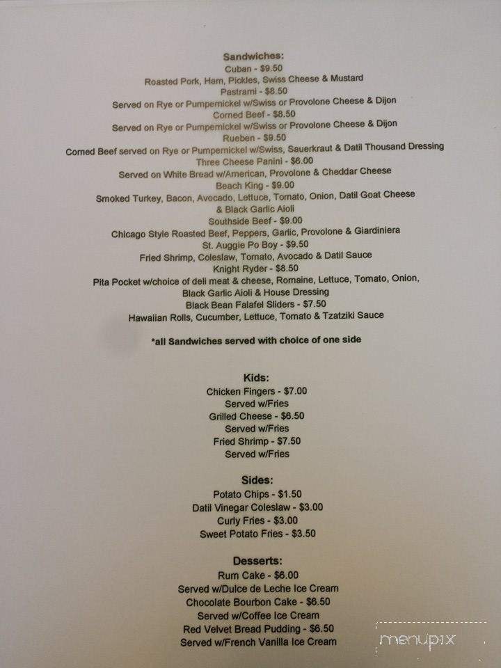 The Cove Food Company - Saint Augustine, FL menu_pic