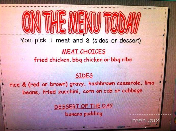 The Pack House - Hemingway, SC menu_pic