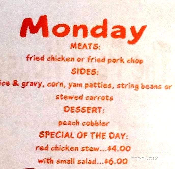 The Pack House - Hemingway, SC menu_pic
