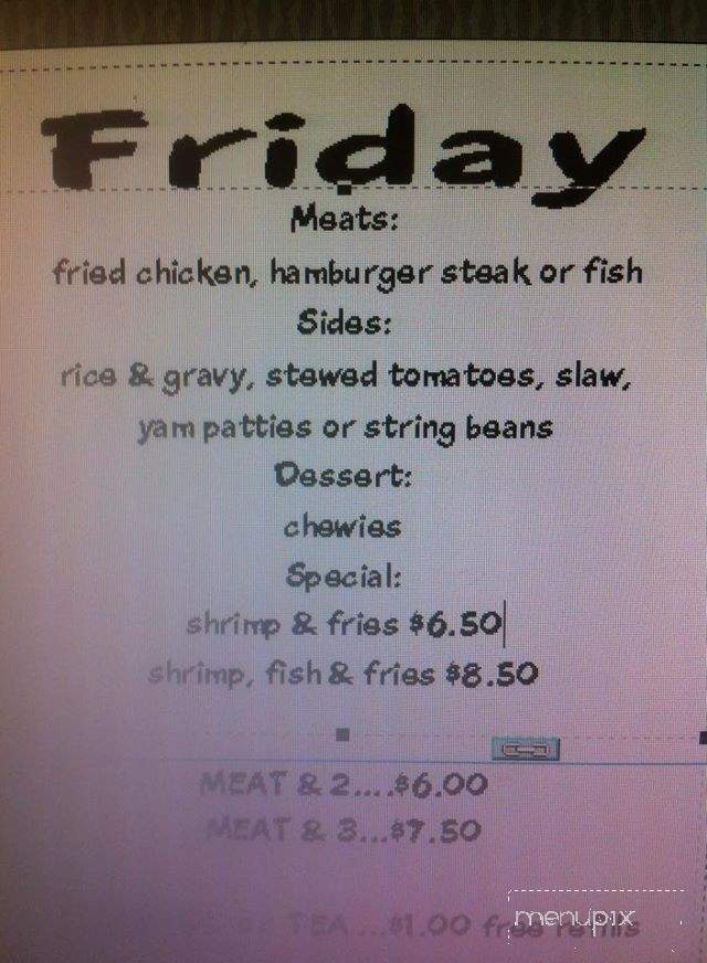 The Pack House - Hemingway, SC menu_pic