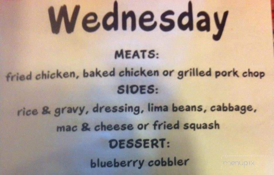 The Pack House - Hemingway, SC menu_pic