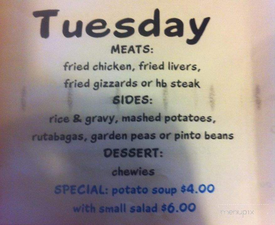 The Pack House - Hemingway, SC menu_pic