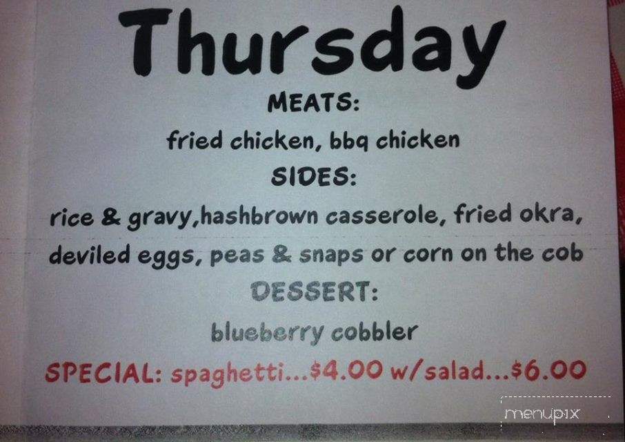 The Pack House - Hemingway, SC menu_pic
