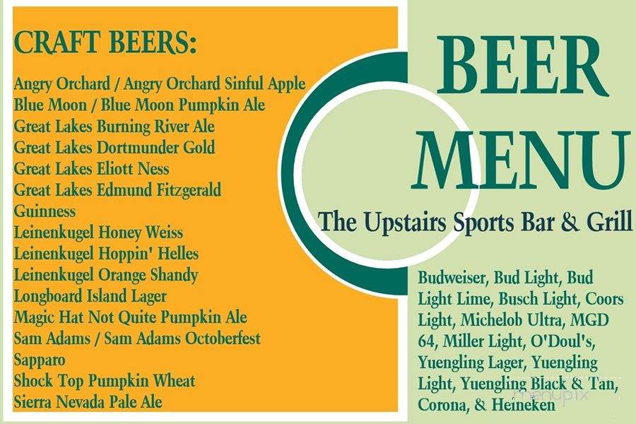 The Upstairs Sports Bar and Grill - Waynesville, OH menu_pic