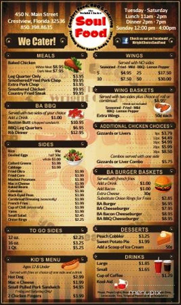 The Wright Choice Soul Food - Crestview, FL menu_pic