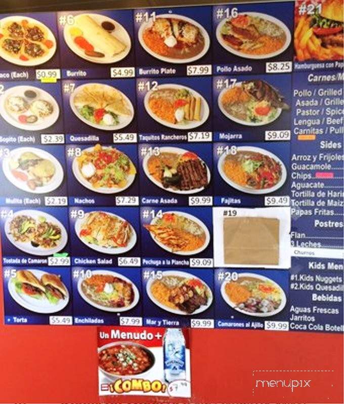 Titos Taqueria - Lilburn, GA menu_pic