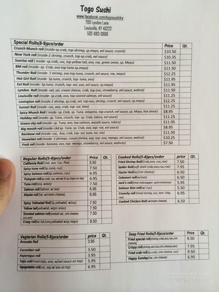 ToGo Sushi - Louisville, KY menu_pic