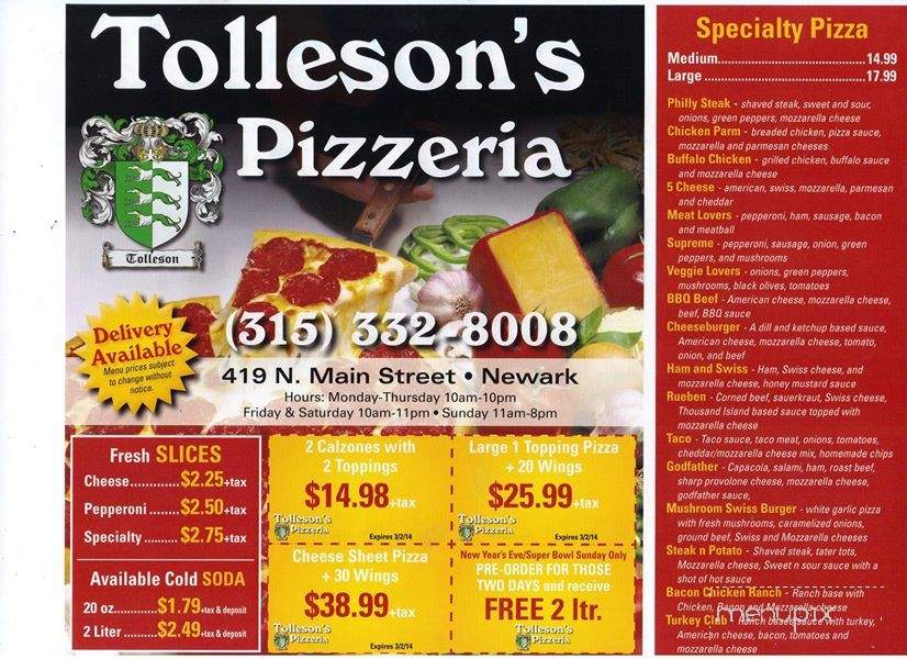 /380268931/Tollesons-Pizzeria-Newark-NY - Newark, NY